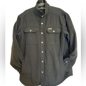 Columbia Fleece Shirt Mens Size Medium dark grey Long Sleeve Button Up